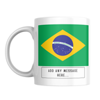 Personalised Brazil flag mug – front view