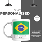 Personalised Brazil flag mug – personalisation and care information
