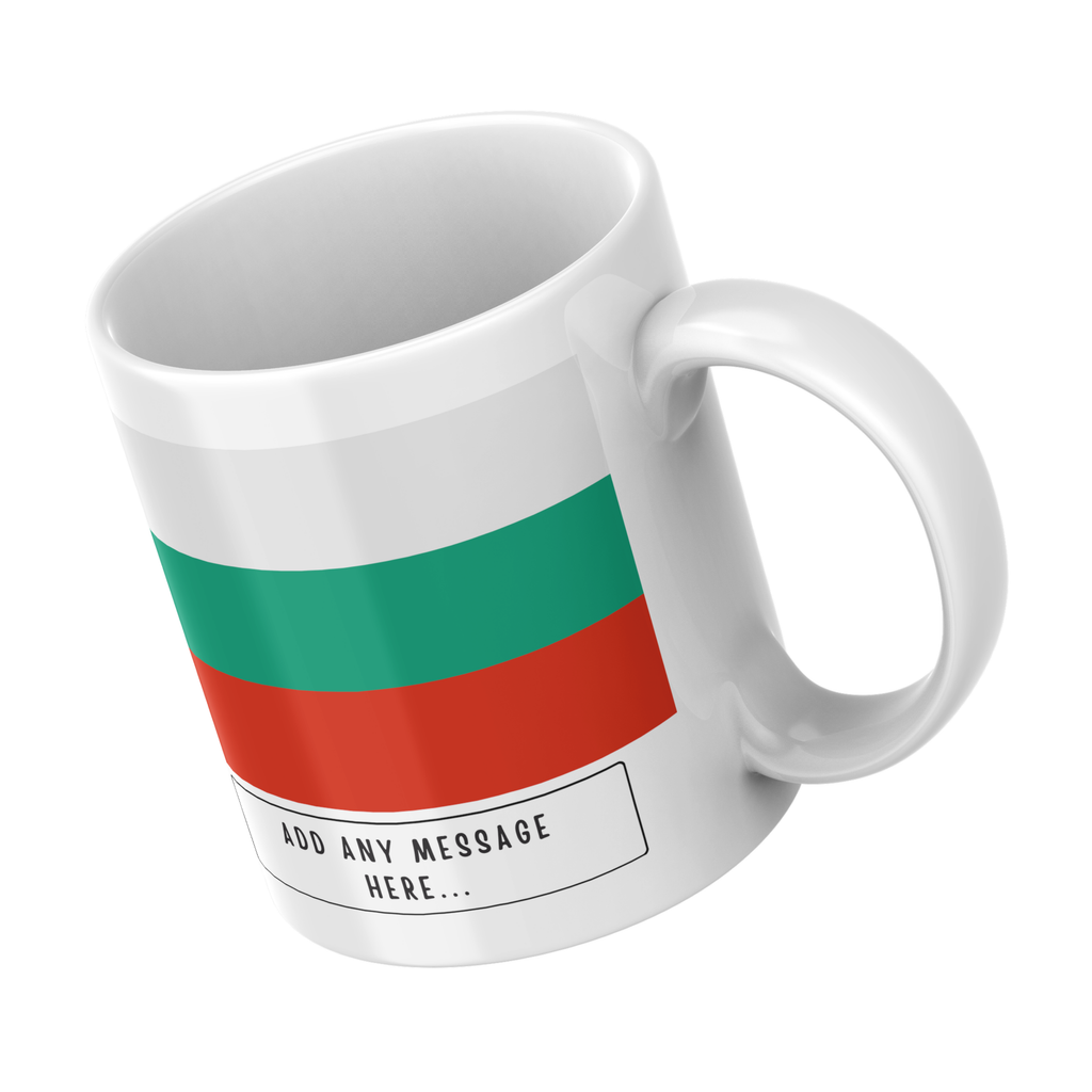 Personalised Bulgaria flag mug – angled view
