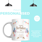 Bunting and Balloons Birthday Mug – personalisation information