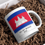 Personalised Cambodia flag mug – gift presentation on paper packing
