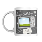 Camera Photo Birthday Mug – front view with photo placeholder