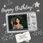 Camera Photo Birthday Mug – flat artwork with example photo