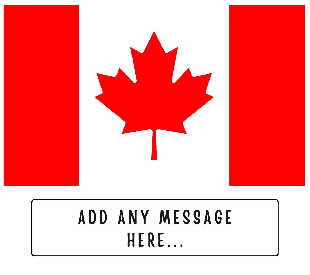 Personalised Canada flag mug – flat source artwork with space for a personalised message