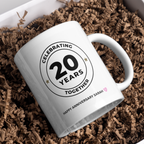 Celebrating Years Together Anniversary Mug – gift presentation on paper packing