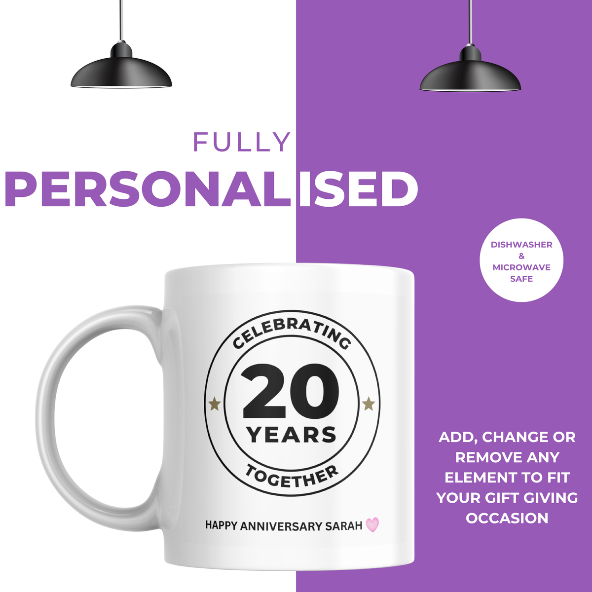 Celebrating Years Together Anniversary Mug – personalisation information