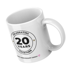 Celebrating Years Together Anniversary Mug – angled view