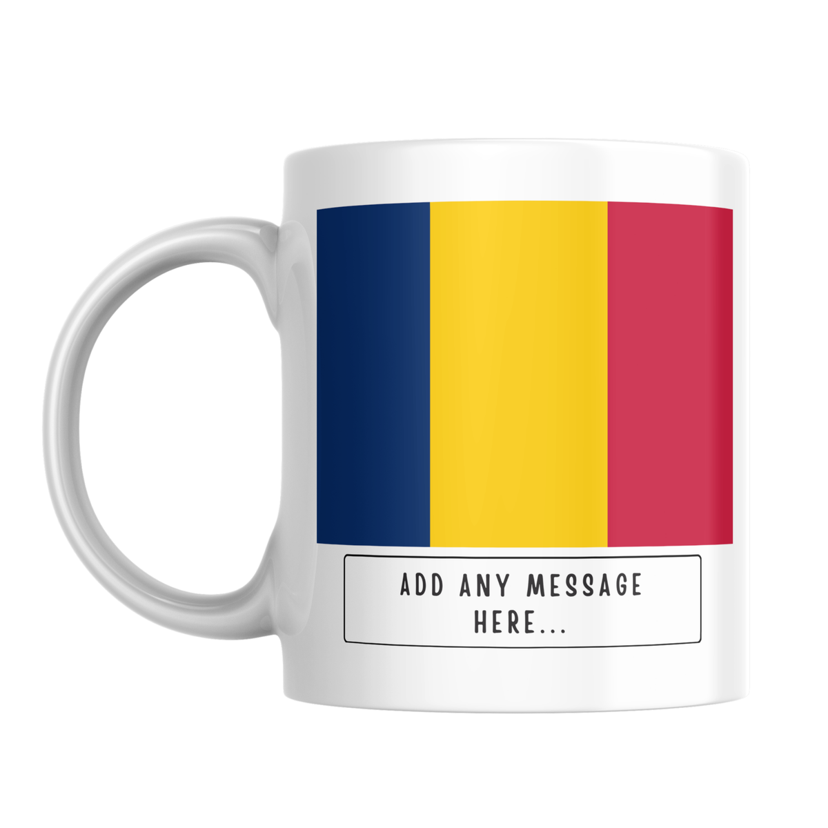 Personalised Chad flag mug – front view