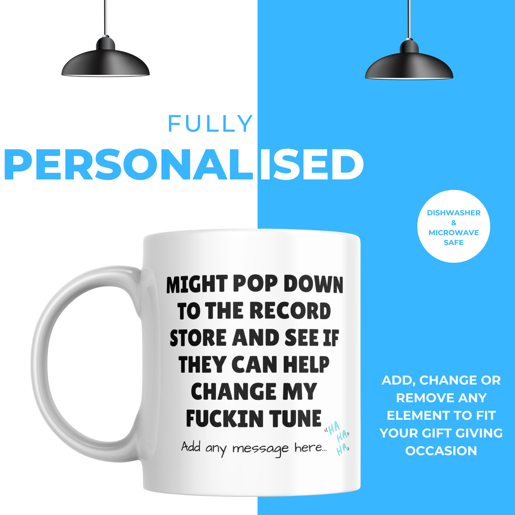 Change My Tune Record Store Mug – personalisation information