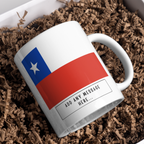 Personalised Chile flag mug – gift presentation on paper packing