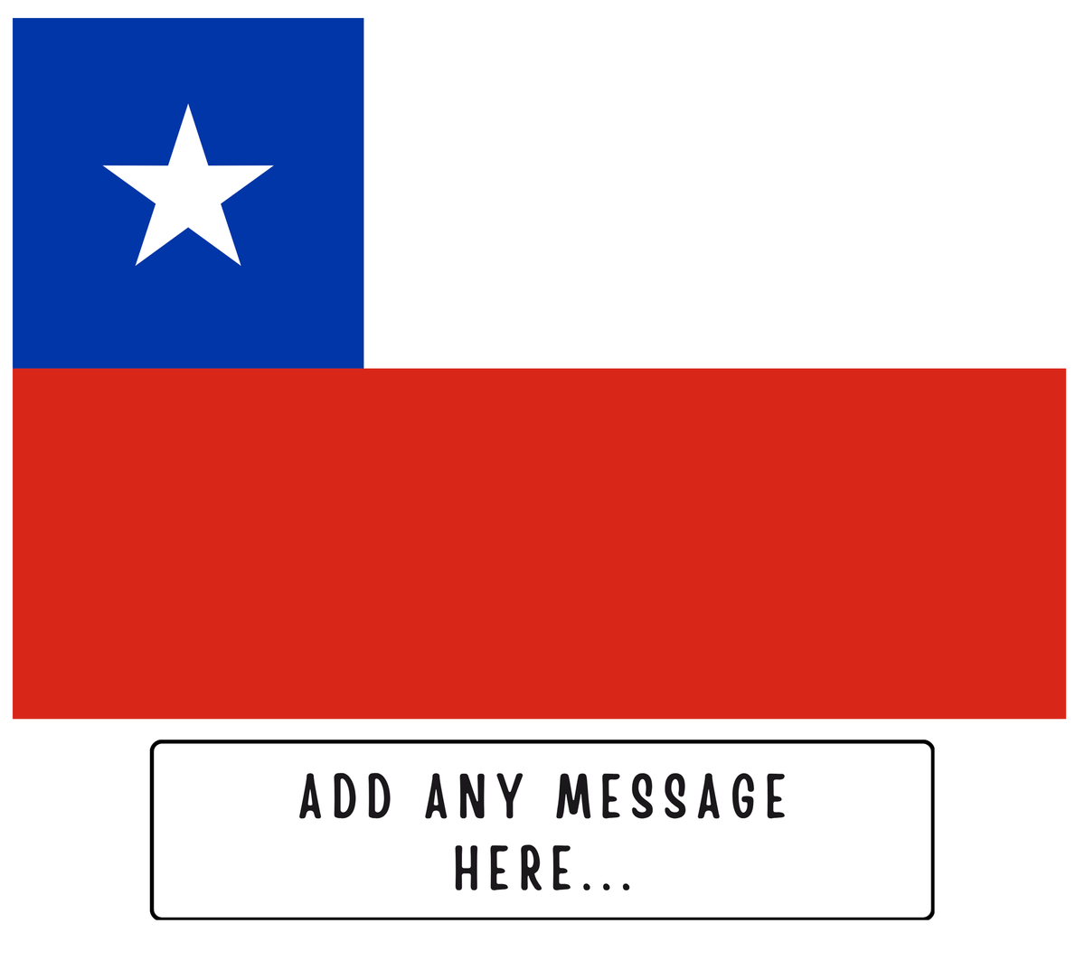 Personalised Chile flag mug – flat source artwork with space for a personalised message
