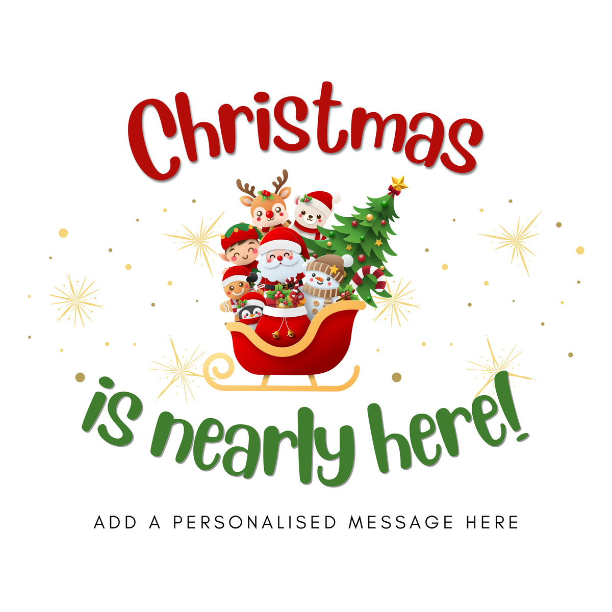 Christmas Is Nearly Here Santa Mug – original flat artwork