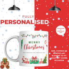 Christmas Lights and Presents Mug – personalisation information