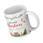 Christmas Lights and Presents Mug – angled view
