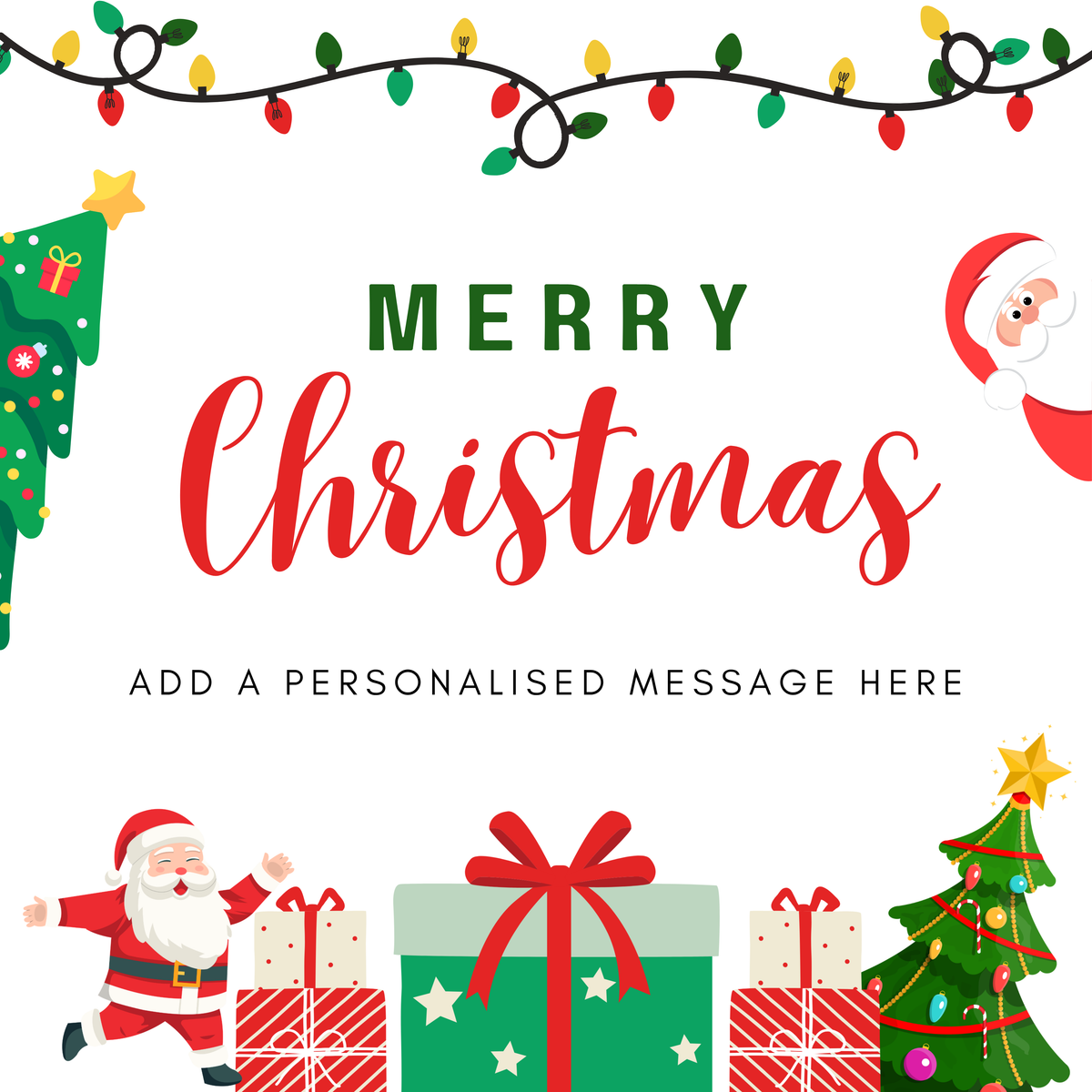 Christmas Lights and Presents Mug – original flat artwork