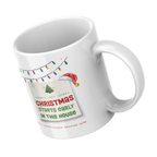 Christmas Starts Early in This House Mug – angled view