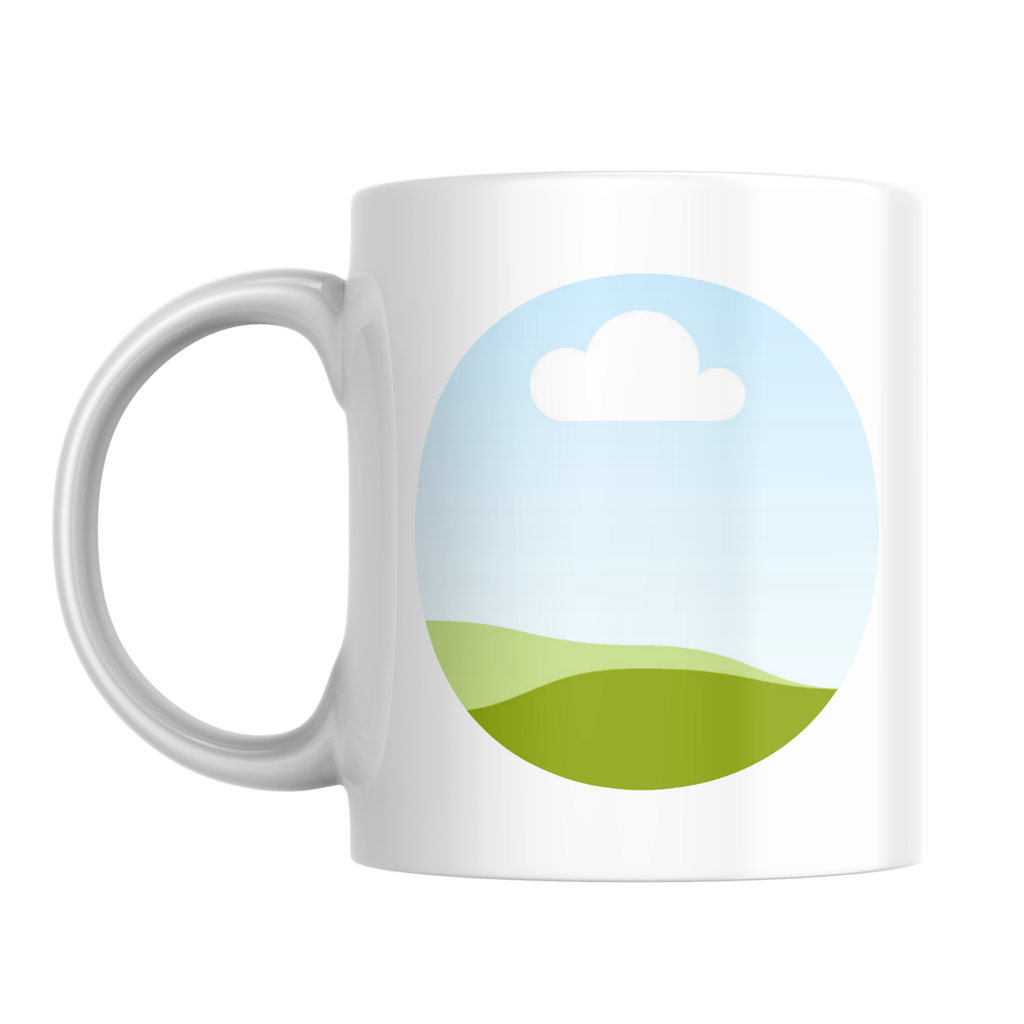 Circular Photo Mug – front view showing photo placeholders