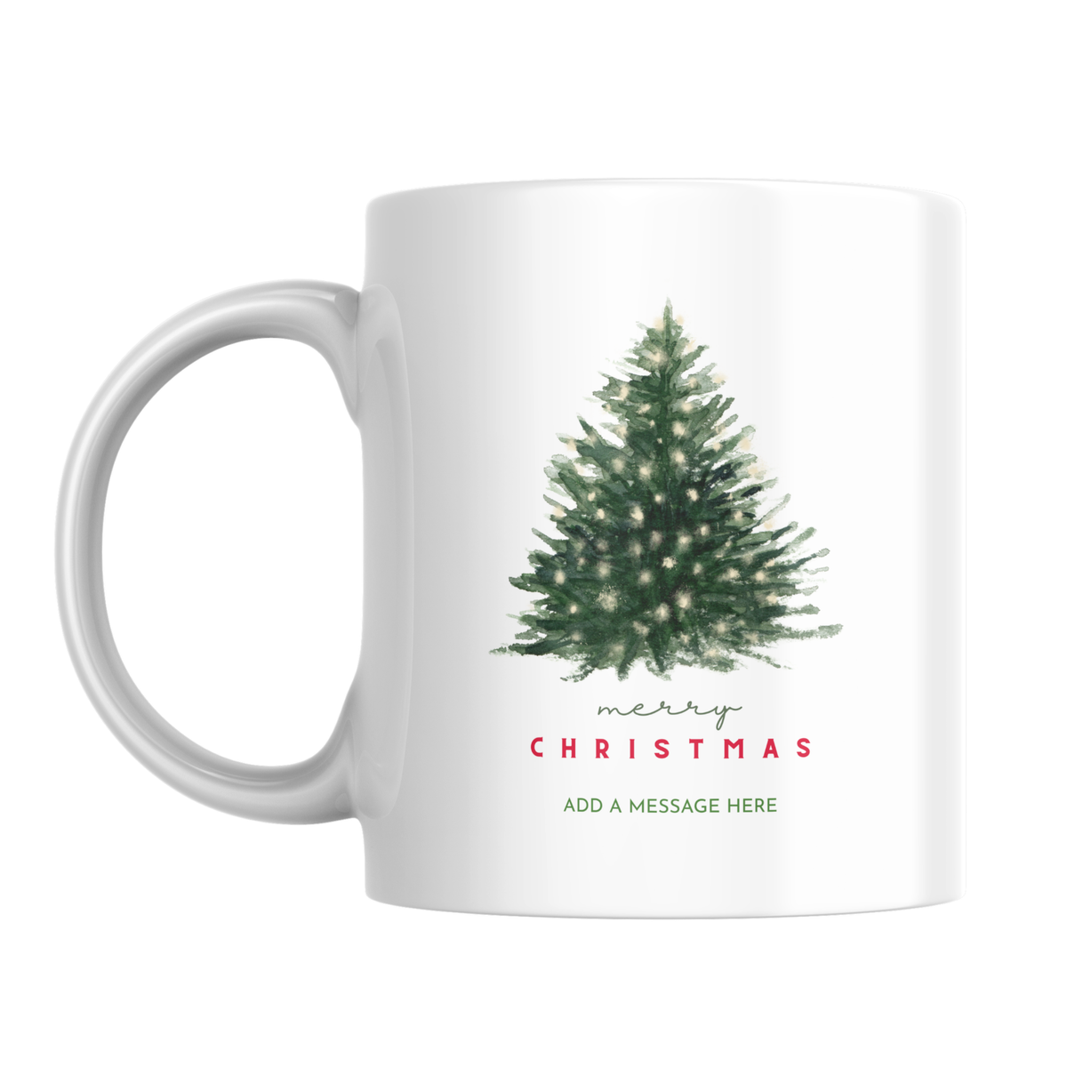 Classic Fir Tree Christmas Mug – front view
