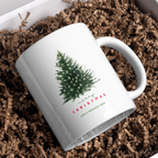 Classic Fir Tree Christmas Mug – gift presentation on paper packing