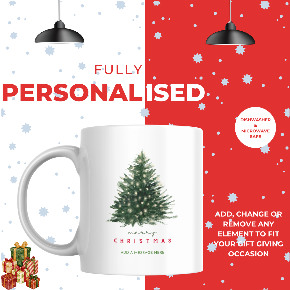 Classic Fir Tree Christmas Mug – personalisation information