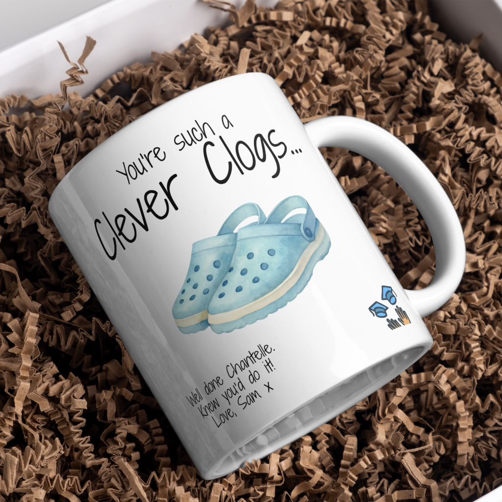 Clever Clogs Mug – gift presentation on paper packing