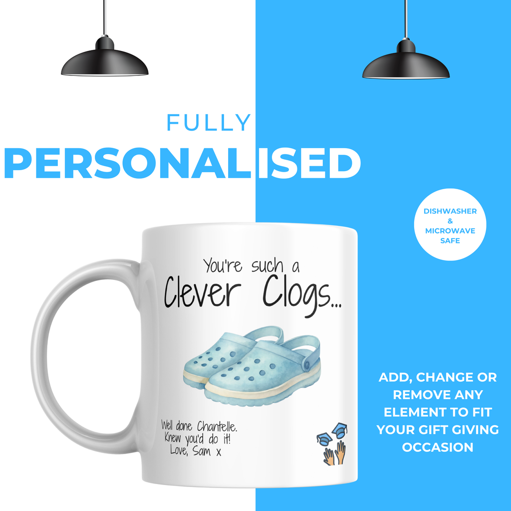 Clever Clogs Mug – personalisation information