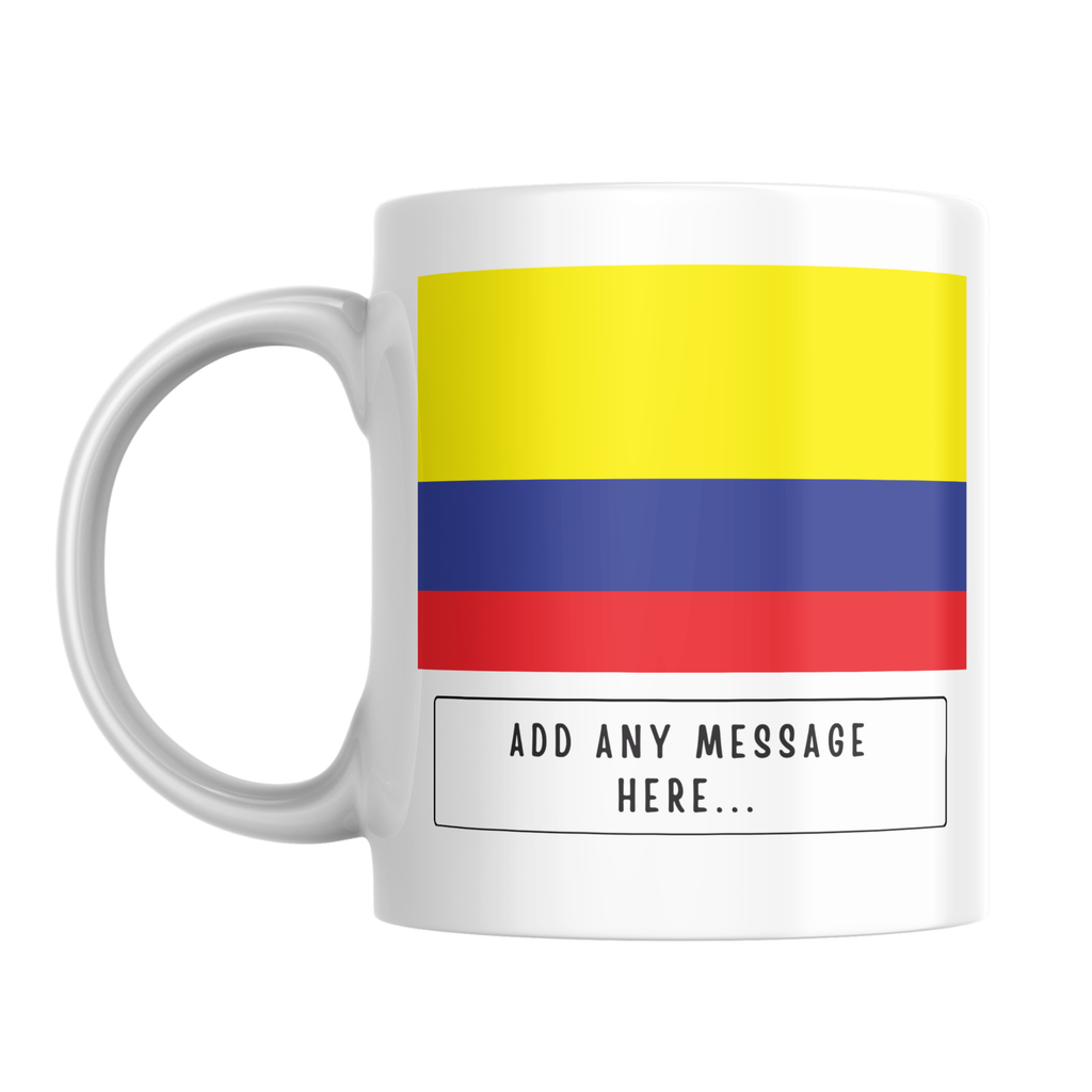 Personalised Colombia flag mug – front view