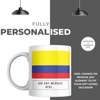 Personalised Colombia flag mug – personalisation and care information