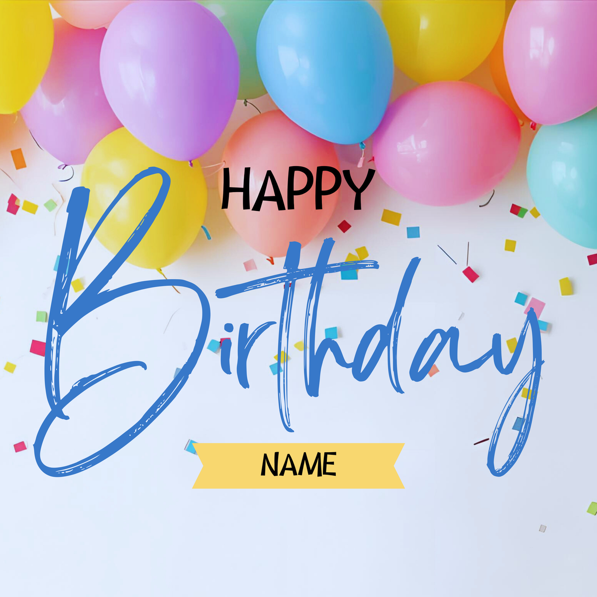 Colourful Balloon Birthday Mug – original flat artwork