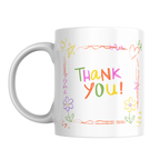 Colourful Doodle Thank You Mug – front view
