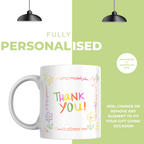 Colourful Doodle Thank You Mug – personalisation information