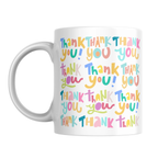 Colourful Thank You Pattern Mug – front view