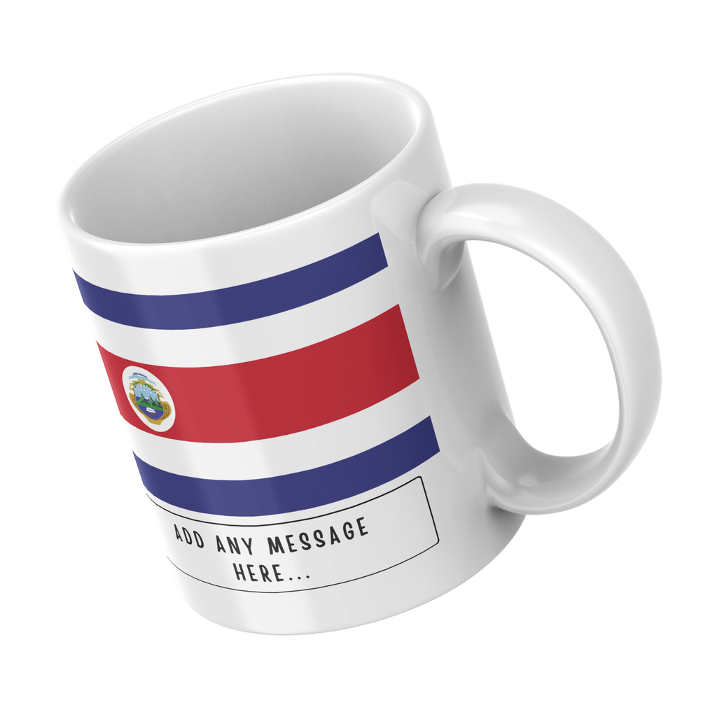 Personalised Costa Rica flag mug – angled view