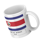 Personalised Costa Rica flag mug – angled view