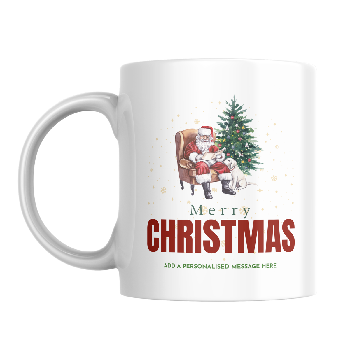 Cosy Santa Chair Christmas Mug – front view