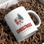 Cosy Santa Chair Christmas Mug – gift presentation on paper packing