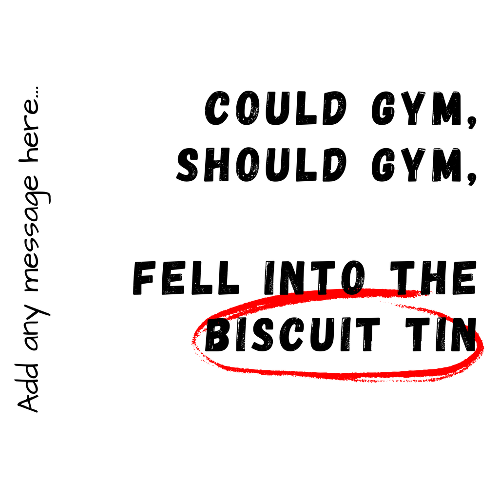 Could Gym Should Gym Biscuit Tin Mug – original flat artwork