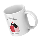 Couple Illustration and Date Anniversary Mug – angled view