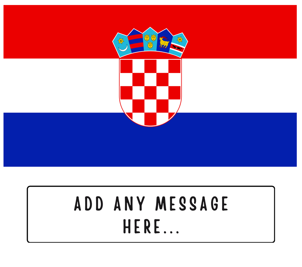 Personalised Croatia flag mug – flat source artwork with space for a personalised message