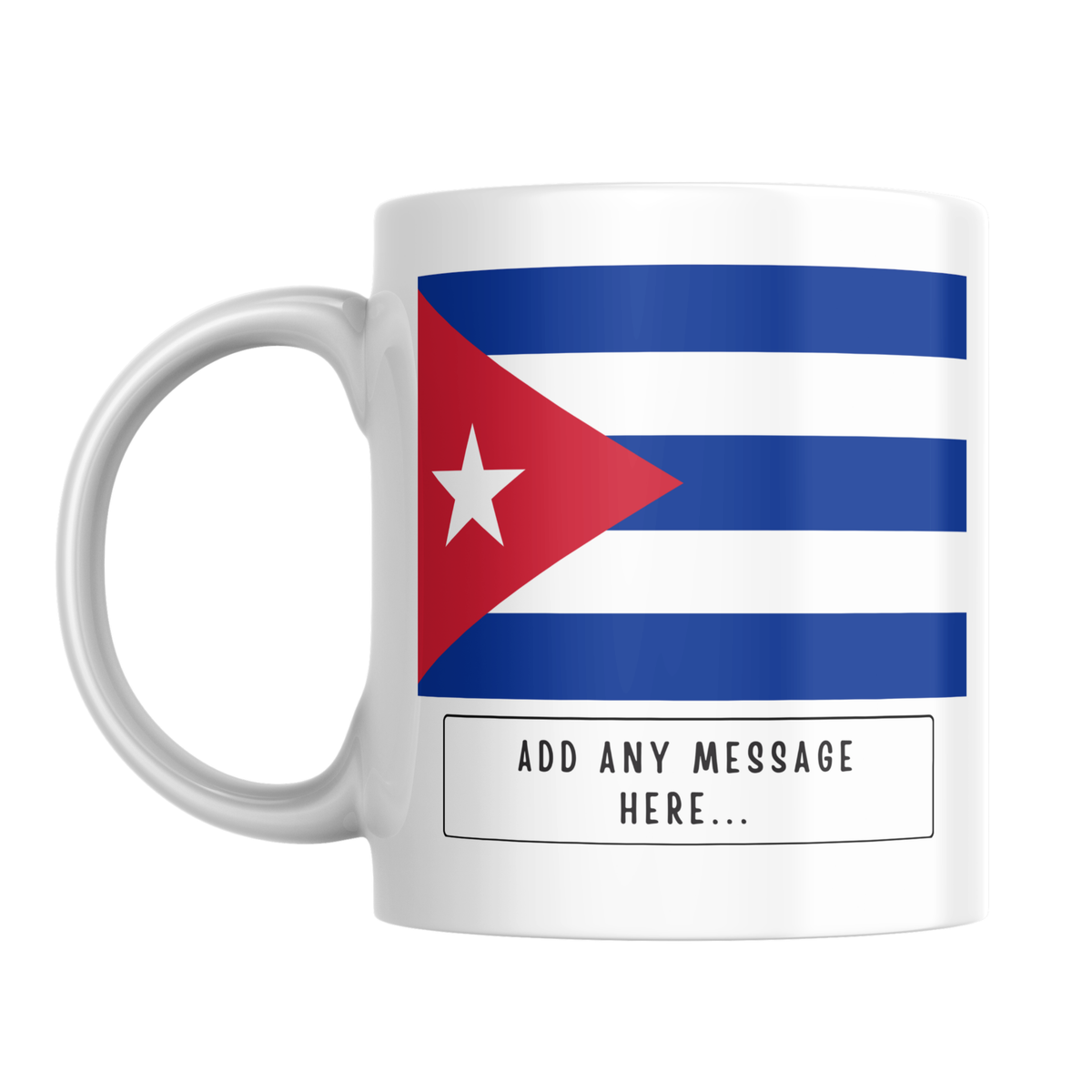 Personalised Cuba flag mug – front view
