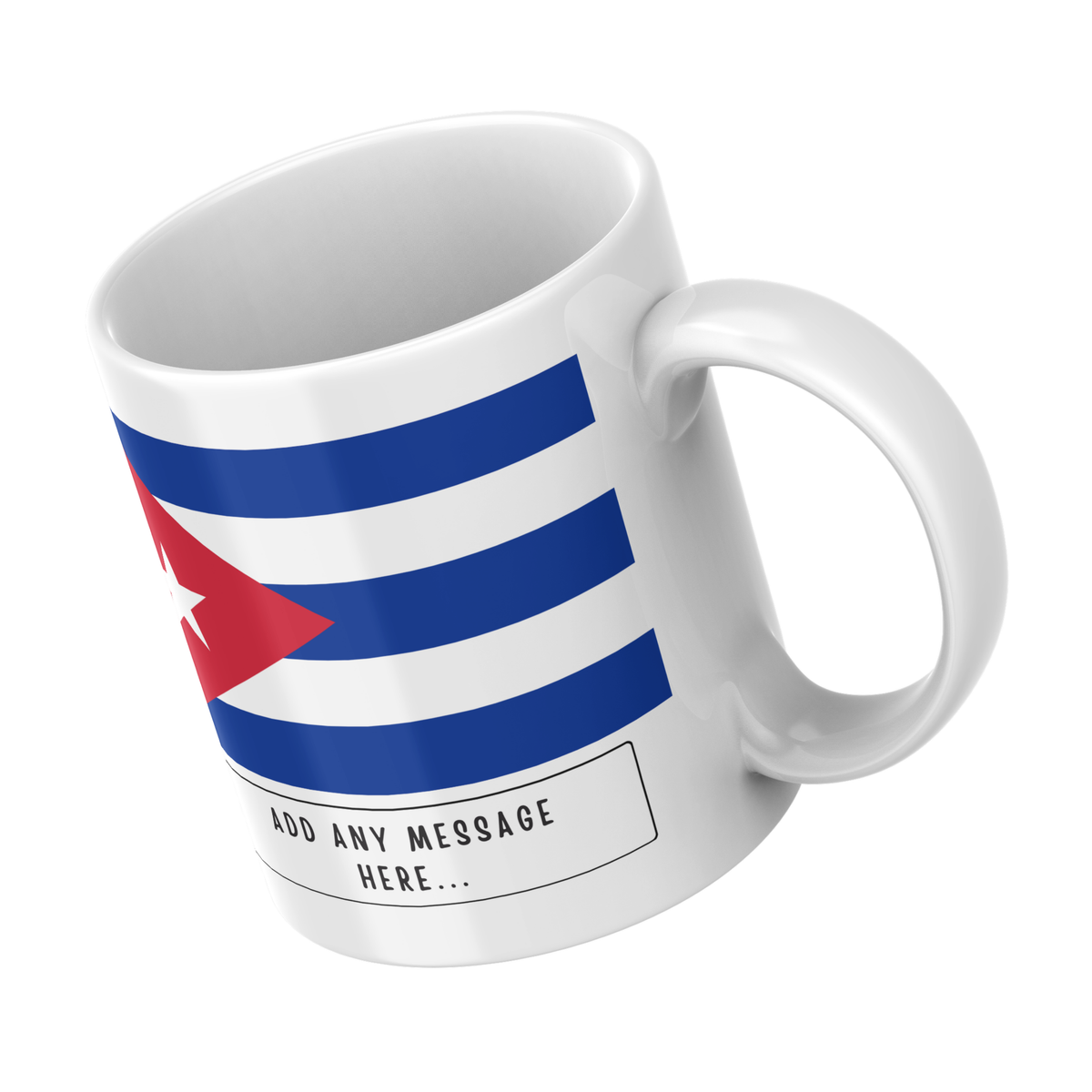 Personalised Cuba flag mug – angled view