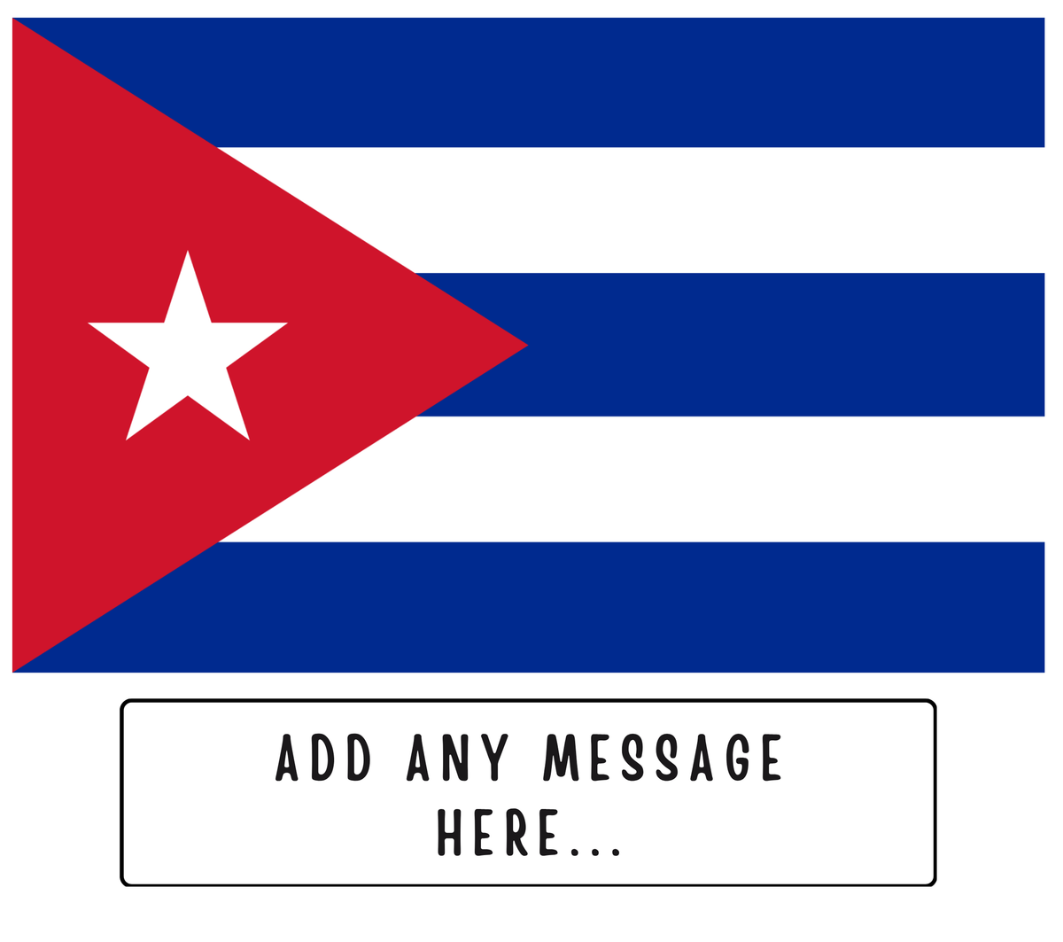 Personalised Cuba flag mug – flat source artwork with space for a personalised message