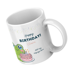 Cute Frog Birthday Mug – angled view