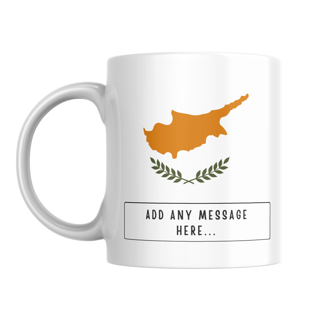 Personalised Cyprus flag mug – front view