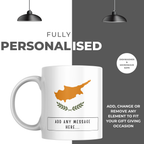 Personalised Cyprus flag mug – personalisation and care information