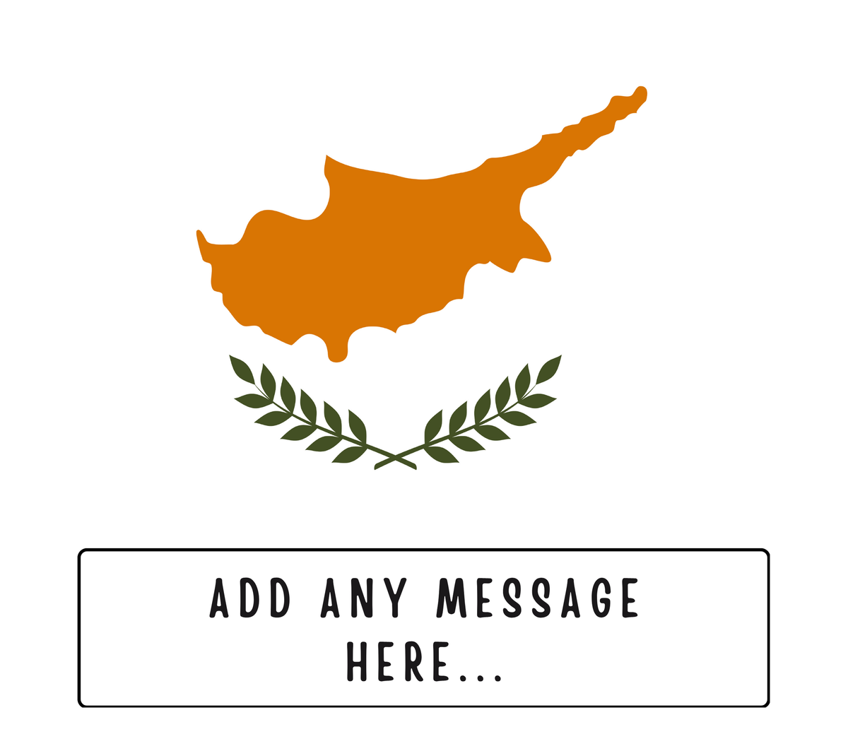 Personalised Cyprus flag mug – flat source artwork with space for a personalised message