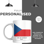 Personalised Czech Republic flag mug – personalisation and care information
