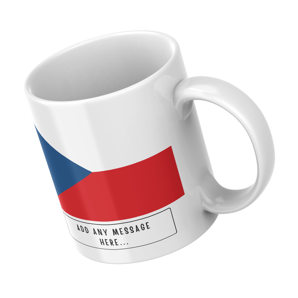 Personalised Czech Republic flag mug – angled view