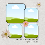 Daisy Four Photo Collage Anniversary Mug – flat artwork with photo placeholders