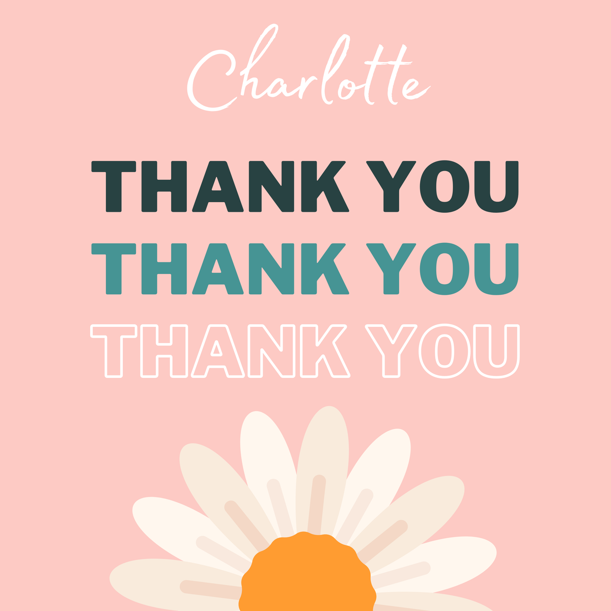Daisy Thank You Mug – original flat artwork